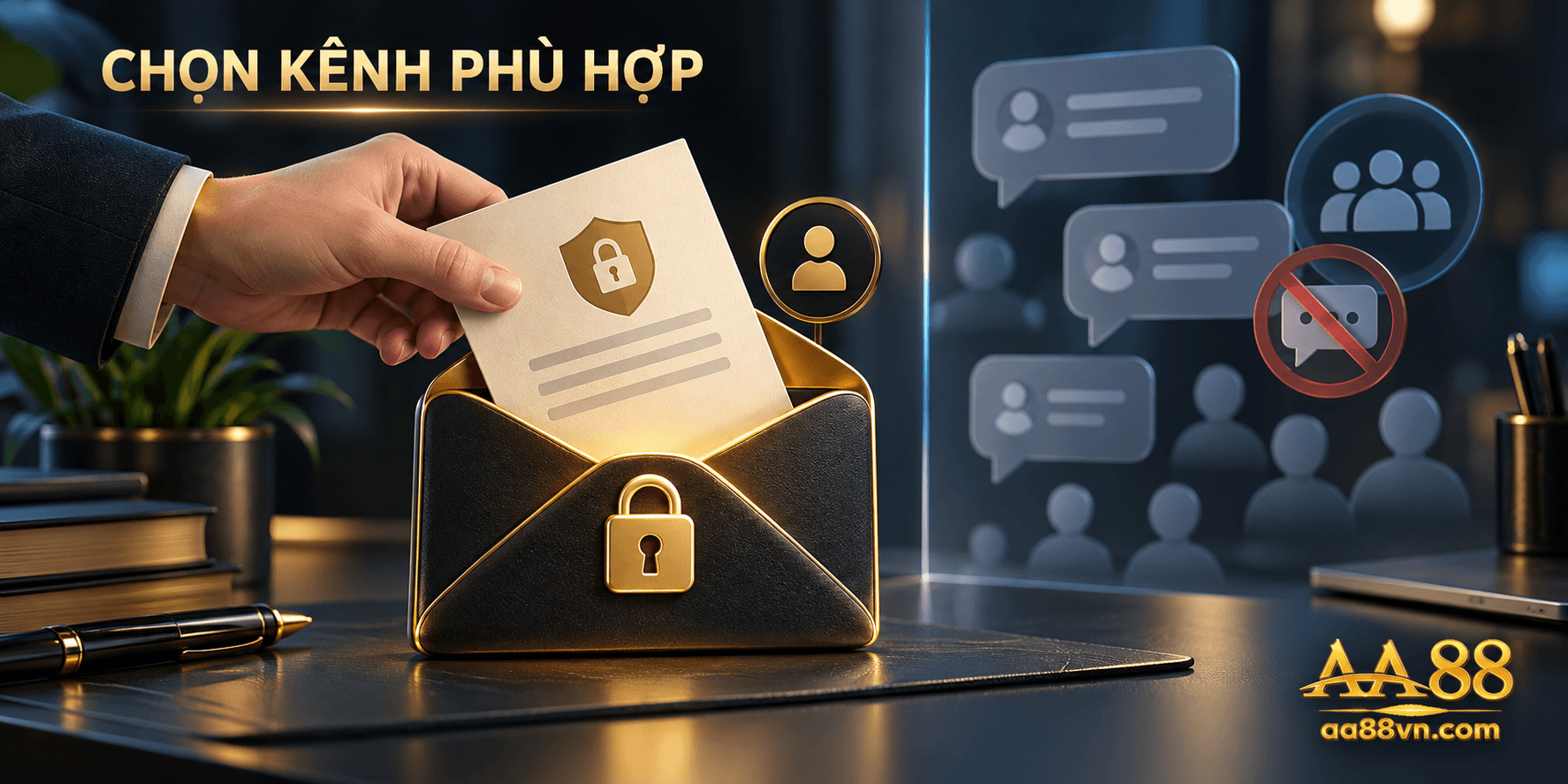 Kênh trao đổi phải phù hợp với loại thông tin; nội dung riêng tư không nên được đăng trong bình luận công khai.