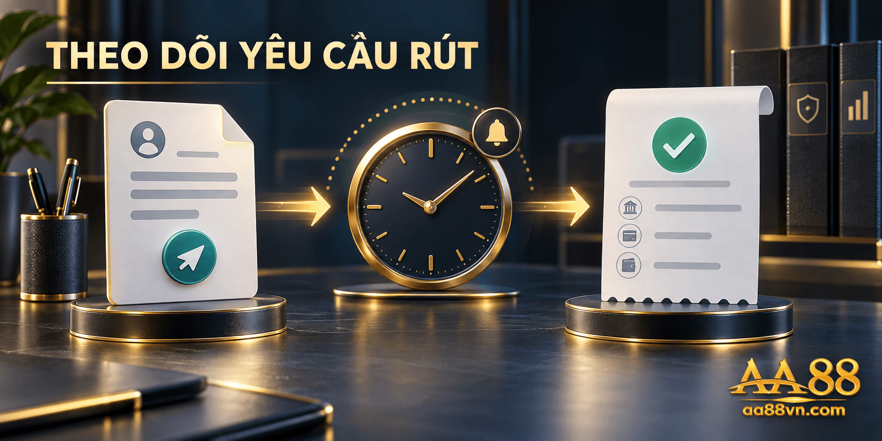 Một yêu cầu rút cần được theo dõi từ lúc ghi nhận đến khi đối chiếu được khoản tiền thực nhận.