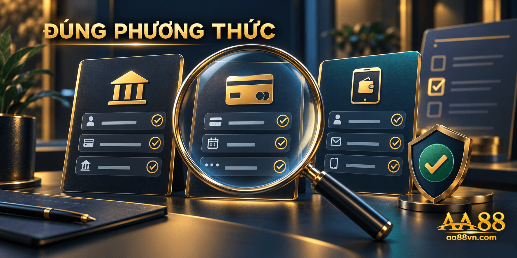 Phương thức thanh toán khác nhau đòi hỏi dữ liệu đối chiếu khác nhau; chỉ dùng lựa chọn được xác nhận tại nguồn.