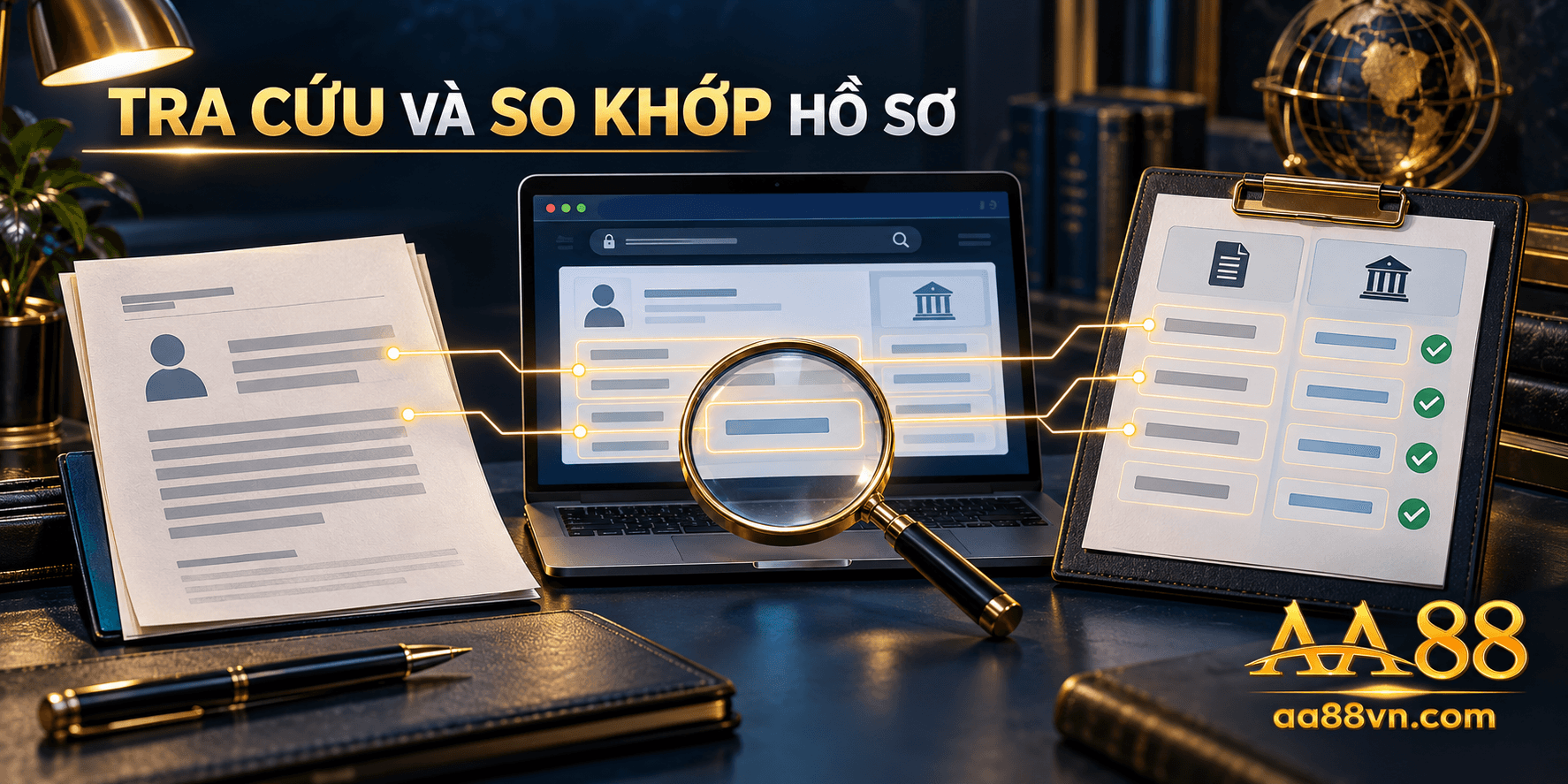 Quy trình kiểm tra đi từ dữ liệu công bố đến nguồn xác nhận, sau đó so khớp từng trường thông tin.